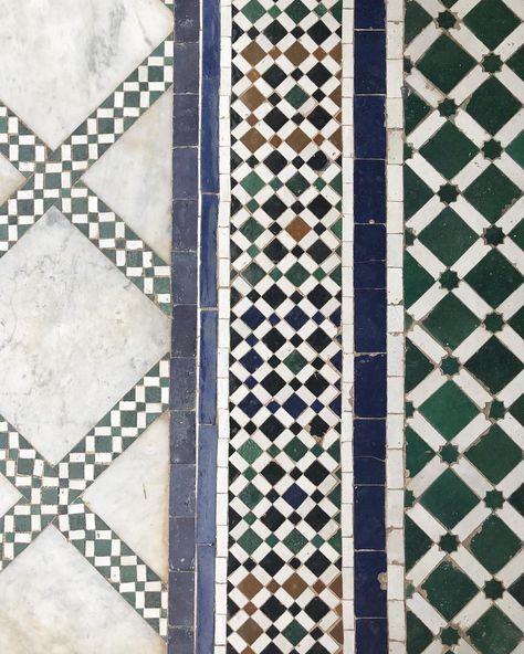 Lydia Freeborn on Instagram: “Pattern pattern everywhere . . . #morocco #marrakech #travel #tile #pattern #print #mosaic #floor #riad #bahiapalace #medersabenyoussef…” Marocco Pattern, Morroco Design Patterns, Modern Riad Architecture, Moroccan Tiles Pattern Marrakech Morocco, Morocco Pattern, Morocco Textiles, Morocco Aesthetic, Moroccan Restaurant, Moroccan Tiles Pattern