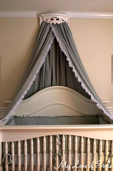 DIY Bed Crown & Crib Canopy Tutorial | Hometalk Diy Bed Crown, Crown Canopy, Baby Crib Canopy, Bed Crown Canopy, Daybed Canopy, Bed Crown, Bat Cave, Backyard Canopy, Crib Canopy