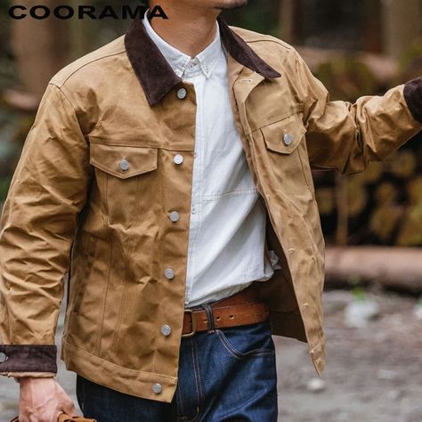 # waxed canvas # S-5XL # Lapel # solid color # leisure # long sleeve # spring/autumn/winter # men's fashion # Plus Size # Daily # Jacket # enjoy 7% off all items # free shipping for orders over 70$ # new season up to 70% off enjoy 7% off all items # free shipping for orders over 70$ # new season up to 70% off # Retro Mountain, Wax Jacket, Wax Jackets, India And Pakistan, Style For Men, Mens Winter Fashion, Waxed Canvas, Casual Fall, Cigars