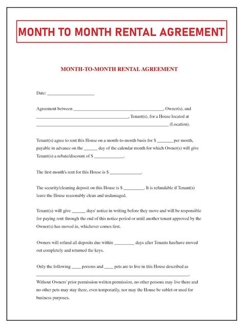 Month to Month Rental Agreement Monthly Rental Agreement Month to Month Lease Contract PDF File Available for Instant Download - Etsy UK Rental Agreement Month To Month, Simple Rental Agreement Templates, House Rental Agreement Free Printable, Landlord Tips Rental Property, Month To Month Rental Agreement, Room Rental Agreement, Rental Agreement Templates, Rental Property Management, Purchase Agreement