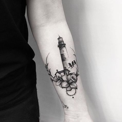 Lighthouse Ankle Tattoo, Portland Headlight Tattoo, Cute Lighthouse Tattoo, Montauk Lighthouse Tattoo, Floral Lighthouse Tattoo, Lighthouse Tattoo For Women, Small Lighthouse Tattoo, Lighthouse Tattoos, My Lighthouse