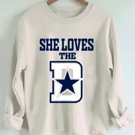 Cowboy Star, Cowboys Sweatshirt, Dallas Cowboys Sweatshirt, Football Sweater, Cow Shirt, Cowboys Football, Football Sweatshirt, Crew Neck Shirt, She Loves