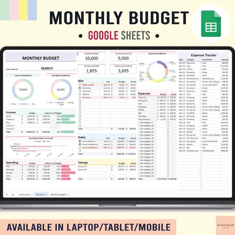 budget spreadsheet template free Excel Budget Spreadsheet, Digital Budget Planner, Bills Budget, Budget Spreadsheet Template, Money Tracker, Budget Template Free, Monthly Budget Spreadsheet, Excel Budget, Household Budget