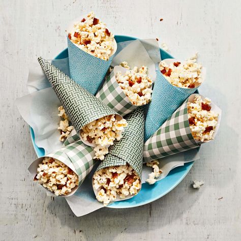 Stove-Top Bacon Popcorn Beach Sandwiches, Butterscotch Popcorn, Christmas Movie Marathon, Bacon Popcorn, Olive Snack, Campfire Fun, Cheese Twists, Southern Living Recipes, Salted Caramel Popcorn