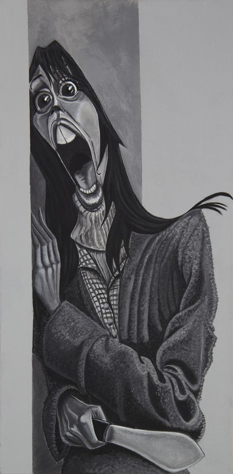 The Shining Caricature Acrylic painting The Shining Drawing, Shining Drawing, Wendy Torrance, Horror Cartoon, Caricature Artist, Horror Movie Art, Horror Movie Posters, The Shining, Cartoon Pics