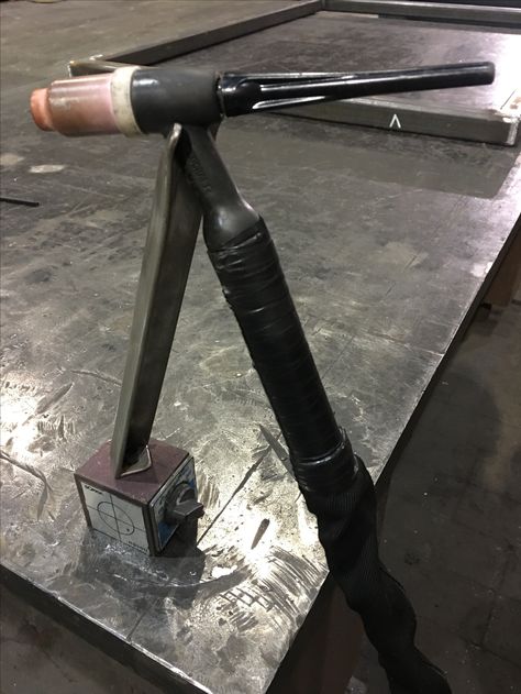 Tig torch holder Tig Torch Holder, Welder Humor, Welding Works, Welding Ideas, Tig Torch, Garage Tool Storage, Fabrication Tools, Welding Table, Welding Tools