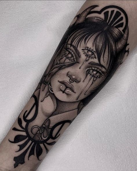 Female Tattoo Designs, Tattoo Perna, Face Tattoos For Women, Girl Face Tattoo, Tattoo Themes, Theme Tattoo, Inspiration Tattoo, Inspiration Tattoos, Tattoo Cover Up