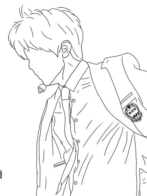 #txt #soobin Txt Coloring Pages, Soobin Sketch, Soobin Drawing, Hand Doodles, Outline Drawing, Color Book, Txt Soobin, Art Pencil, Outline Art