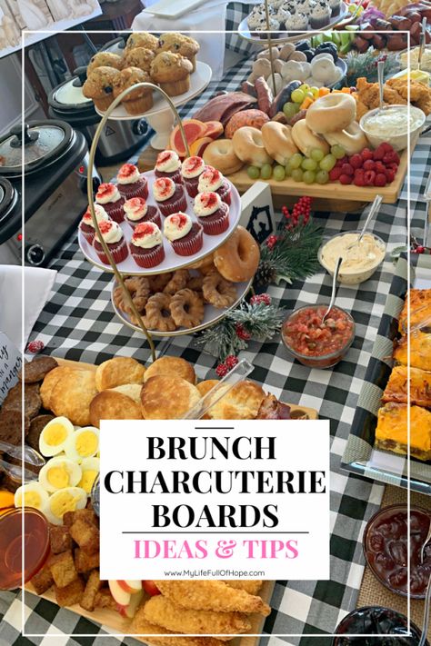 Charcuterie Boards Brunch Ideas For Any Occasion | Christmas Morning Simple Brunch Appetizers, Hand Held Brunch Ideas, Brunch For Large Crowd, Large Breakfast Charcuterie Board, Breakfast Boards Brunch Easy, What To Serve For Brunch Party, Brunch Ideas Easy Party, Brunch Lunch Ideas For A Crowd, Ladies Fall Brunch Ideas