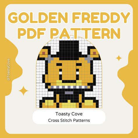 ✨🧵Check out this adorable Golden Freddy Cross Stitch Pattern! Perfect for a Five Nights at Freddy's fan, this key chain pattern is a fun, creative project. Instant PDF download makes it a great gift idea for crafters! 🧵✨ Golden Freddy, Small Crafts, Chain Pattern, Cross Stitch Art, Five Nights At Freddy's, Five Night, Cross Stitch Pattern, Stitch Pattern, Pdf Pattern