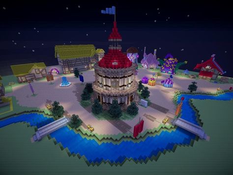 Mlp Minecraft, Mlp Minecraft Buildings, Amusement Park In Minecraft, Mc Amethyst Builds, Minecraft Monster Build, Minecraft Houses, My Little Pony, Minecraft, Building