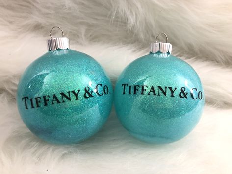 Tiffany & co inspired Christmas ornaments Tiffany Christmas Ornaments, Tiffany Tree Christmas, Tiffany And Co Christmas Ornaments, Tiffany & Co Christmas Tree, Tiffany And Co Christmas Tree, Tiffany Blue Christmas Decorations, Tiffany Christmas Decorations, Designer Christmas Ornaments, Tiffany Christmas Tree