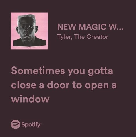 Tyler The Creator Spotify, Tyler The Creator Lyrics, New Magic Wand, Yearbook Quotes, Meaningful Lyrics, Rap Lyrics Quotes, Black Color Hairstyles, Color Hairstyles, Song Lyric Quotes