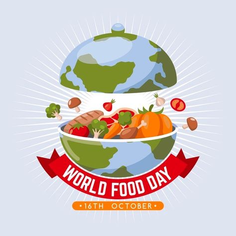 World Food Day, Vegetarian Day, Flat World, World Food Programme, Food Day, Food Donation, Paper Boy, World Health Day, World Food