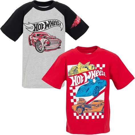 Amazon.com: Hot Wheels Little Boys 2 Pack Graphic T-Shirts Gray/Red 7-8: Clothing, Shoes & Jewelry Soft Clothes, Kids Clothes Boys, Toy Cars, Graphic Tee Shirt, Screen Printing Designs, Creative Kids, Graphic Tee Shirts, Boys Shirts, Boys T Shirts