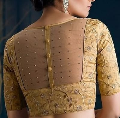 Net Saree Blouse Designs Net Saree Blouse Designs, Indian Blouse Designs, Netted Blouse Designs, Blouse Lehenga, Cotton Blouse Design, Sari Design, New Saree Blouse Designs, Latest Model Blouse Designs, Lehenga Blouse Designs