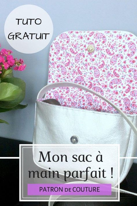 Mon petit sac à main parfait pour l'été - Aglaé Laser - Tricot crochet modèles gratuits Idees Creatives, Sewing Tutorials Free, Couture Sewing, Diy Couture, Free Sewing, Free Tutorial, Diy Bag, Sewing Tutorials, Diy Sewing