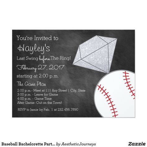 Baseball Bachelorette Party Invite- Last Swing Invitation Baseball Bachelorette Party, Baseball Bachelorette, Game Bachelorette Party, Bachelorette Party Invite, Baseball Invitations, Baseball Wedding, Flower Girl Card, Chevron Wedding, Unique Bridal Shower