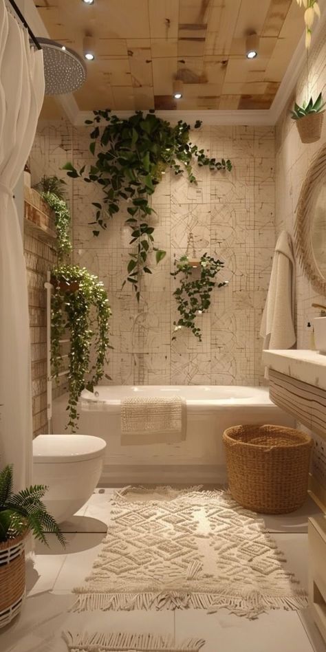 Cosy Toilet Ideas, Serene Bathroom Ideas, Cosy Bathroom Ideas, Bathroom Earth Tones, Bathroom Oasis Ideas, Spa Bathroom Design Ideas, Earthy Bathroom Ideas, Bedroom Staging, Cosy Bathroom