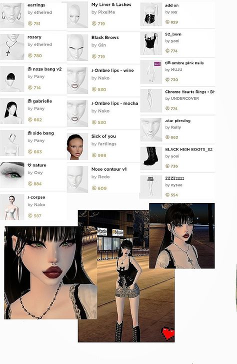 Imvu Heads Names, Imvu Grunge, Imvu Face Ideas, Imvu Outfits Ideas Baddie, Imvu Avatar Ideas, Imvu Female, Imvu Avi Ideas, Imvu Makeup, Imvu Outfits Ideas