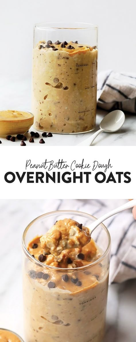 Cookie Dough Overnight Oats, Cookie Dough Vegan, Oats For Breakfast, Overnight Oats Recipe Easy, Overnight Oats With Yogurt, Oats Overnight, Butter Cookie Dough, Protein Overnight Oats, Protein Cookie Dough