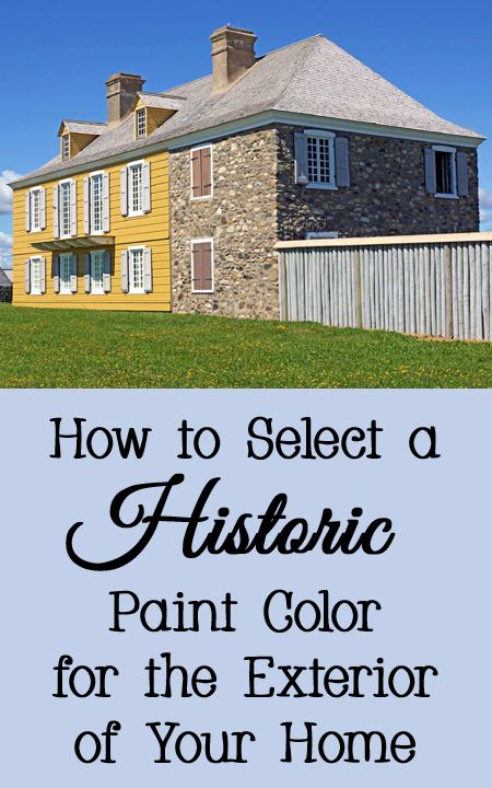 If you live in a historic home or just love the feel of homes with history, you may want to paint the exterior of your home with paint in historic colors.  Keep in mind that many homes are not painted only one color, but several paint colors.  There is generally a paint color on the body of the house and at least one trim color for the trim around the windows and/or door color (often many trim colors).  So, how do you go about selecting a color that is age appropriate? Vintage House Paint Colors Exterior, Historical Home Exterior Paint Colors, Historic Home Colors Exterior, Historic Homes Exterior, Exterior House Paint Color Schemes, Outside House Paint Colors, Outside Paint Colors, Heritage Paint Colours, Cottage Exterior Colors