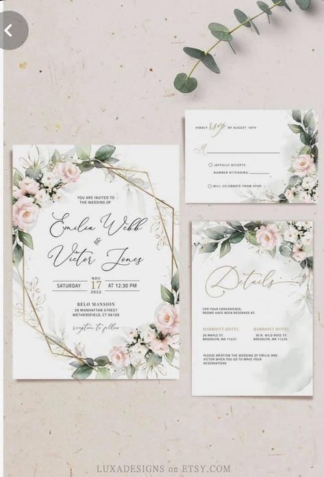 Green Invitation Template, Bodas Boho Chic, Blush Wedding Invitation, Green Invitation, Boho Wedding Invitation, Green Invitations, Geometric Wedding Invitation, Sage Wedding, Blush Wedding Invitations