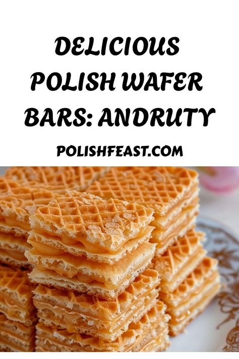 Polish Wafer Bars, known as Andruty, are a beloved traditional dessert in Poland. These layered wafers are filled with sweet, creamy fillings, making them a delightful treat for any occasion. Whether you choose to fill them with homemade cream, kajmak (a Polish caramel), or another sweet spread, these bars are sure to satisfy your sweet tooth. Sugar Wafers Recipe, Polish Desserts, Nutella Spread, Fruit Preserves, Wafer Cookies, Coconut Cookies, Cookies For Kids, Polish Recipes, European Food