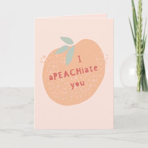 Peach Illustration, Thank You Card Design, Shades Of Peach, Thank You Greetings, Unique Greeting Cards, Gifts Cards, Color Of The Year, Hand Illustration, So Sweet