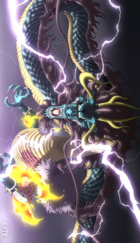 Kaido One Piece Dragon, Kaido One Piece Wallpaper, One Piece Kaido Dragon, Kaido Wallpaper, Kaido Dragon Form, Kaido One Piece, One Piece Fairy Tail, One Piece World, One Piece Tattoos