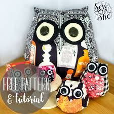 Adorable Owls - Free Sewing Pattern & Tutorial Sew Can She, Sewing Animals, Owl Sewing Patterns, Owl Sewing, Free Applique Patterns, Adorable Owls, Holiday Sewing, Owl Fabric, Quilt Block Patterns Free