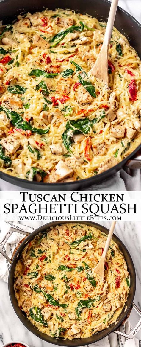 Chicken And Spaghetti Squash, Chicken And Spaghetti, Spaghetti Squash Recipes Easy, Traditional Pasta, Breakfast Low Carb, Gaps Diet, Spaghetti Squash Recipes, Chicken Spaghetti Squash, Tuscan Chicken