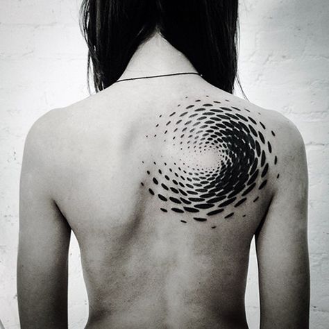 Futuristic Tattoo, Optical Illusion Tattoo, Elements Tattoo, Back Of Shoulder Tattoo, 3d Tattoos, Real Tattoo, Line Tattoos, Blackwork Tattoo, Wrist Tattoos