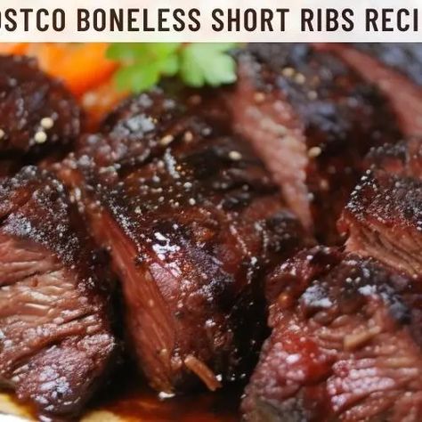 Costco Boneless Short Ribs Recipe - Easy Kitchen Guide Beef Chuck Boneless Short Ribs Recipes, Bone In Flanken Style Beef Short Ribs, Short Ribs Recipe Easy, Boneless Short Ribs Recipe, Beef Short Ribs Oven, Short Ribs In Oven, Beef Chuck Short Ribs, Pork Short Ribs, Boneless Beef Ribs