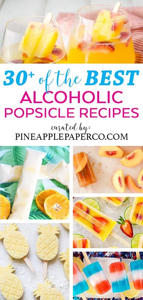 Boozy Popsicle Recipes, Alcoholic Popsicle Recipes, Boozy Sweets, Champagne Popsicles, Adult Popsicles, Boozy Pops, Margarita Popsicles, Alcoholic Popsicles, Boozy Ice Pops