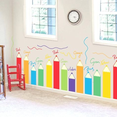 Wall Stickers For Nursery, Ikea Deco, School Wall Decoration, Classroom Decor Middle, Preschool Decor, Daycare Decor, Classroom Decor High School, Classroom Wall Decor, Preschool Classroom Decor