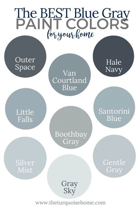 Best Blue Gray Paint Color Benjamin Moore Master Bedrooms, Bluish Gray Color Palette, Coastal Gray Paint Colors, Bluish Gray Kitchen Cabinets, Blue Gray Bedroom Colors, Blue Paint Colors For Bedroom, Bluish Gray Paint, Dark Blue Grey Paint, Light Blue Grey Paint