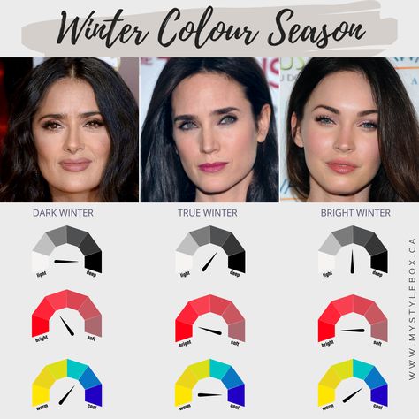 WINTER COLOUR SEASON COMPARISON Deep Winter High Contrast, What Type Of Winter Am I, Toned Winter Palette, Bright Winter Vs Deep Winter, Deep Winter Eye Pattern, Deep Winter Or Deep Autumn, Deep Winter Vs True Winter, Cool Winter Vs Deep Winter, Cool Winter Vs Bright Winter