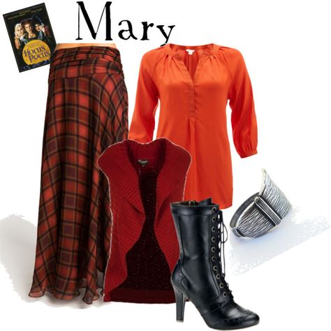 "Mary Sanderson - Hocus Pocus" by marybethschultz on Polyvore Diy Mary Sanderson Costume, Hocus Pocus Inspired Outfits, Mary Sanderson Costume Diy, Mary Sanderson Costume, Sanderson Sisters Costumes, Hocus Pocus Halloween Costumes, Hermanas Sanderson, Mary Costume, Sister Costumes