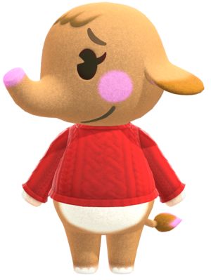 Animal Crossing Elephants, Acnh Elephant Villagers, Stella Animal Crossing, Cutest Animal Crossing Villagers, Cutest Acnh Villagers, Acnh Cute Villagers, Animal Crossing Ellie, Acnh Ellie, Ellie Acnh