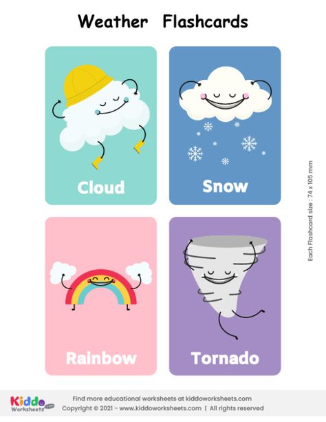 Weather Flashcards Printable Free, Seasons Flashcards, Seasons Chart, Creative Worksheets, Season Calendar, Cut And Paste Worksheets, Free Printable Flash Cards, Pattern Worksheet, Classroom Calendar