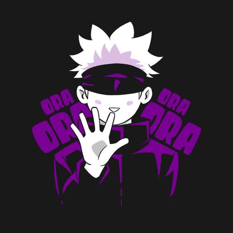 Satoru Gojo Ora Ora Jujutsu Kaisen - Jujutsu Kaisen - T-Shirt | TeePublic Gojo T Shirt Design Ideas, Jujutsu Kaisen T Shirt Design Ideas, Gojo Ora Ora, Anime T Shirt Design Ideas Jujutsu, Gojo Shirt Design, Gojo Satoru Tshirt Design, Gojo Satoru T Shirt Design, Jujutsu Kaisen T Shirt Design, T Shirt Print Design Graphics Anime