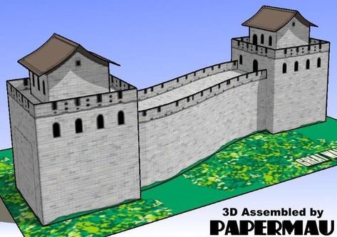 PAPERMAU: The Great Wall Of China Paper Model - by Paper Toys Com High School Special Education Classroom, High School Special Education, China Crafts, Traditional Japanese House, Osaka Castle, World Thinking Day, Asian Architecture, Great Wall Of China, Japanese House