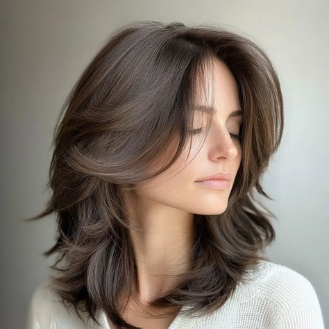 11 Medium Length Hair with Layers Haircut Long Layers Medium Length, Asian Medium Length Hair With Layers Straight, Brown Mid Length Hair With Layers, Layered Asian Hair Medium, Medium Length Haircut Indian, Medium Length Haircut Layered, Haircuts Layers Medium, Medium Length Asian Hair, Medium Layers With Face Framing Pieces