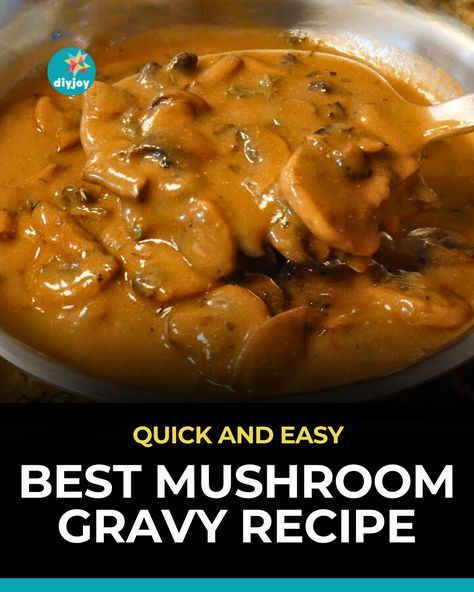 You only need basic ingredients to make this thick, flavorful, and comforting mushroom gravy! Get the full recipe here. Homemade Mushroom Gravy, Best Mushroom Gravy, Gravy Mushroom, Easy Gravy Recipe, Mushroom Gravy Recipe, Gravy Ingredients, Homemade Gravy, Mushroom Gravy, Gravy Recipe