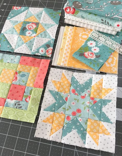 Summer Moon QAL: November Blocks Summer Moon, Moon Quilt, Sampler Quilt, Patchwork Quilting, Fat Quarter Shop, Mini Quilts, Quilt Block Patterns, Small Quilts, Quilting Crafts