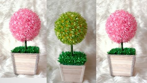 Cara membuat bunga bola rumput cantik dari pita plastik || ide kreatif dari pita plastik - YouTube Kitchen Ideas Remodeling, Kawaii Diy, Handmade Flowers Paper, Paper Flowers Diy, Easy Paper Crafts, Diy Home Crafts, Flowers Diy, Free Tutorial, Simple Cards