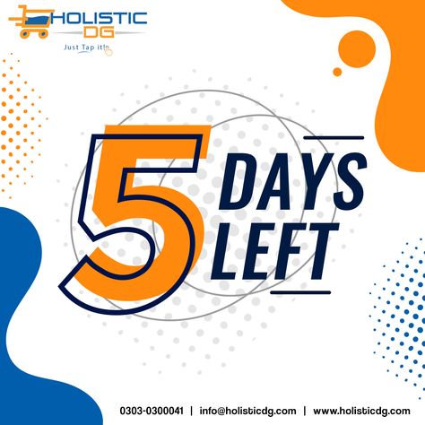 The countdown starts as we are only 5 days away from the Grand Opening of Holistic Digital Gallery. Get ready for amazing deals and discounts.  Stay Tuned with us...  Contact us: 0303-0300041 Email:info@holisticdg.com For More Updates Visit our website: www.holisticdg.com   #Holisticdigitalgallery #counter_start #5daysleft #Deals #Discounts #Grandopening 5 More Days Countdown, Derivatives Market, Digital Gallery, Day Countdown, Grand Opening, Stay Tuned, Quick Saves, Design