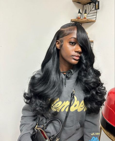 Side Part Body Wave, Sew In Curls, Birthday Hairstyles, Goddess Braids Hairstyles, Quick Weave Hairstyles, Braids Hairstyles Pictures, Pretty Braided Hairstyles, Flat Iron Hair Styles, Quick Weave