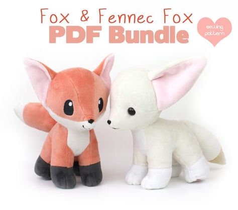 Savings Printable, Fox Stuffed Animal, Printable Sewing Patterns, Fennec Fox, Animal Sewing Patterns, Plushie Patterns, Sewing Stuffed Animals, Kawaii Plush, Plush Pattern